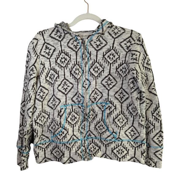 Ariat Sweaters - Ariat Sweater Womens L‎ Brown Aztec Full Zip Cardigan Hood